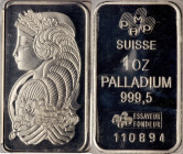 Switzerland. Palladium 1 Ounce Bar. PF