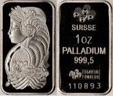 Switzerland. Palladium 1 Ounce Bar. PF