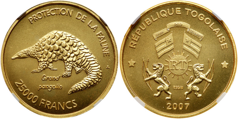 Togo. Essai 25,000 Francs, 2007. NGC MS67

Togo. Essai 25,000 Francs, 2007. Fr...