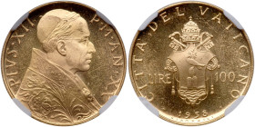 Vatican. 100 Lire, 1958. NGC MS65