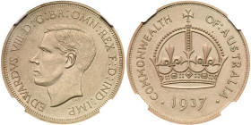 Australia. Edward VIII 1937-dated Australia 'Crown' or Five Shillings. NGC PF68