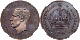 Australia. Edward VIII 1937-dated Australia Crown or Five Shillings. NGC PF63