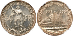 Belgium. 50 Francs, 1935. NGC MS64
