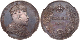 Canada. Edward VII 1901-dated Canada 'Dollar.'. NGC PF64