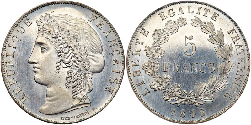 France. Pattern 5 Francs, 1848. PCGS SP64

France. Pattern 5 Francs, 1848. Maz...