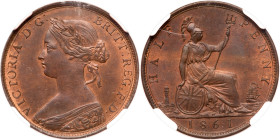 Great Britain. Halfpenny, 1861. NGC MS64