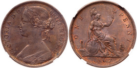 Great Britain. Penny, 1862. NGC MS63
