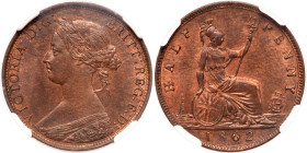 Great Britain. Halfpenny, 1862. NGC MS64
