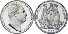 Great Britain. William IV 1835-dated Great Britain 'Crown.'. NGC PF67