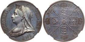 Great Britain. Victoria 1893-dated Great Britain 'Double Florin or 4 Shillings.'. NGC PF64