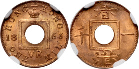 Hong Kong. Mil, 1866. NGC MS66