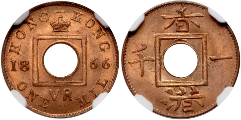 Hong Kong. Mil, 1866. NGC MS66

Hong Kong. Mil, 1866. KM-3; Prid-197. Victoria...