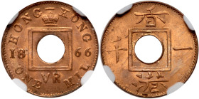 Hong Kong. Mil, 1866. NGC MS66