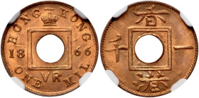 Hong Kong. Mil, 1866. NGC MS66