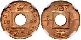 Hong Kong. Mil, 1866. NGC MS66