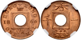 Hong Kong. Mil, 1866. NGC MS66