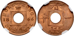 Hong Kong. Mil, 1866. NGC MS66