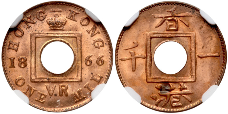 Hong Kong. Mil, 1866. NGC MS65

Hong Kong. Mil, 1866. KM-3; Prid-197. Victoria...