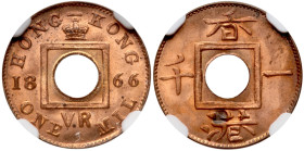 Hong Kong. Mil, 1866. NGC MS65