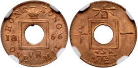 Hong Kong. Mil, 1866. NGC MS65