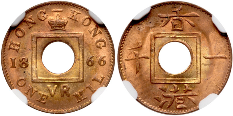Hong Kong. Mil, 1866. NGC MS65

Hong Kong. Mil, 1866. KM-3; Prid-197. Victoria...