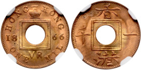Hong Kong. Mil, 1866. NGC MS65