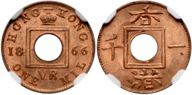 Hong Kong. Mil, 1866. NGC MS65