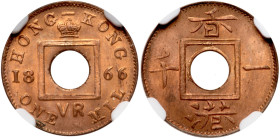 Hong Kong. Mil, 1866. NGC MS65
