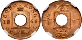 Hong Kong. Mil, 1866. NGC MS65