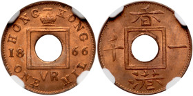 Hong Kong. Mil, 1866. NGC MS65
