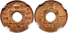 Hong Kong. Mil, 1866. NGC MS65