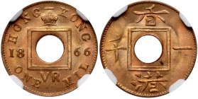 Hong Kong. Mil, 1866. NGC MS65