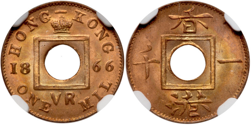 Hong Kong. Mil, 1866. NGC MS65

Hong Kong. Mil, 1866. KM-3; Prid-197. Victoria...