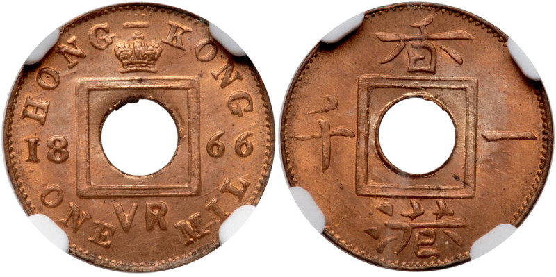 Hong Kong. Mil, 1866. NGC MS66

Hong Kong. Mil, 1866. KM-3; Prid-197. Victoria...
