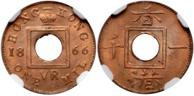 Hong Kong. Mil, 1866. NGC MS66