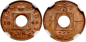 Hong Kong. Mil, 1866. NGC MS66