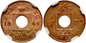 Hong Kong. Mil, 1866. NGC MS66