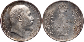 India-British. Rupee, 1907-C. PCGS MS63
