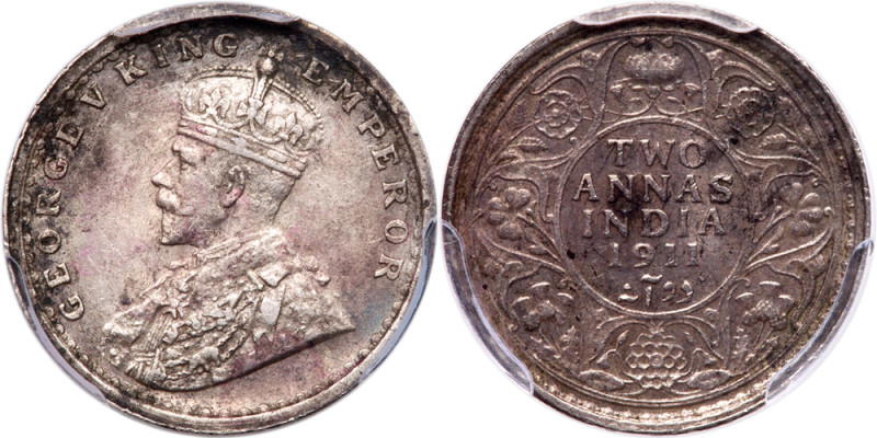 India-British. 2 Annas, 1911 (C). PCGS AU

India-British. 2 Annas, 1911 (C). K...