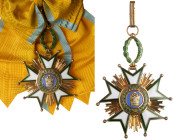 Iran. Iran Persia Order of Taj (Crown), Grand Cross Sash Badge with Original Sash. XF