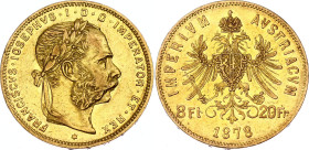 Austria 8 Florin / 20 Francs 1878