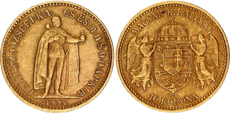 Hungary 10 Korona 1894 KB

KM# 485, N# 10813; Gold (.900) 3.38 g. ; Franz Jose...
