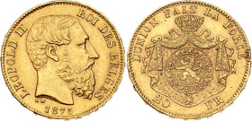 Belgium 20 Francs 1875