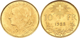 Switzerland 10 Francs 1922 B