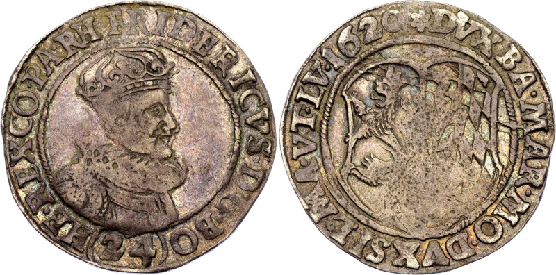 Bohemia 24 Kreuzer 1620

Dietiker# 580, Herinek# 29, N# 91052; Silver; Friedri...