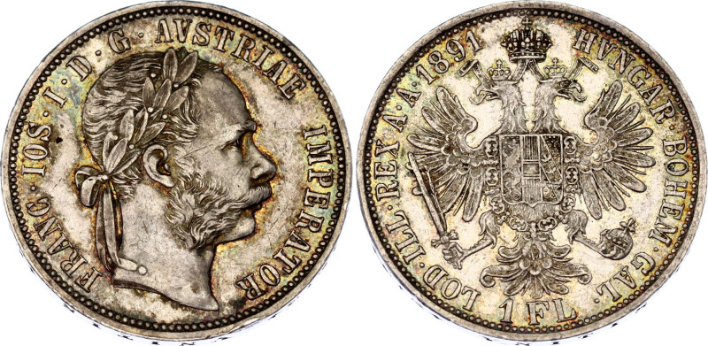 Austria 1 Florin 1891

KM# 2222, N# 4726; Silver 12.36 g; Franz Joseph I; AUNC...