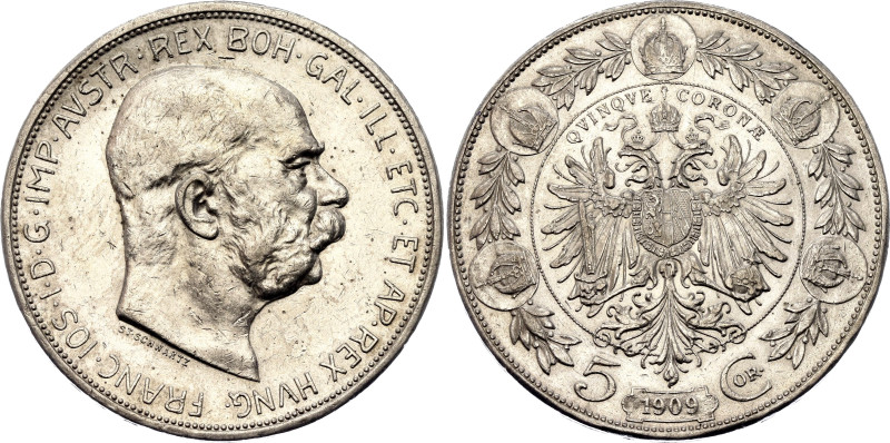 Austria 5 Corona 1909

KM# 2813, N# 12315; Silver 24 g.; Franz Joseph I; XF+