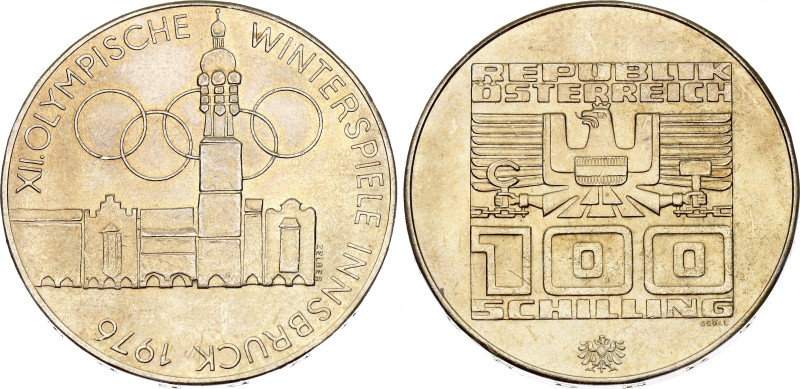 Austria 100 Schilling 1975

KM# 2927, N# 15387; Silver 23.94 g.; 1977 Olympics...