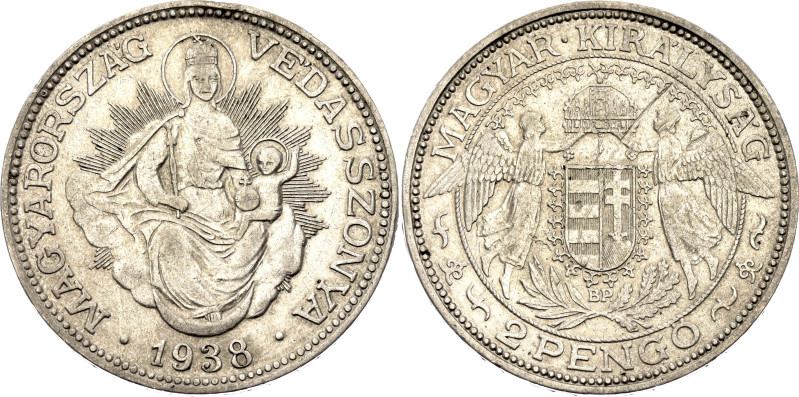 Hungary 2 Pengo 1938 BP

KM# 511, N# 4734; Silver 10.00 g.; Budapest Mint; XF+