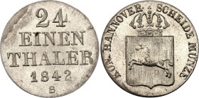 German States Hannover 1/24 Taler 1842 S